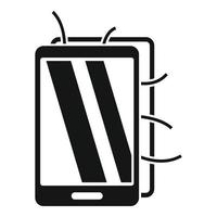 defektes Smartphone-Symbol, einfacher Stil vektor
