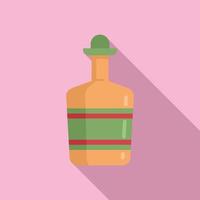 bartender tequila flaska ikon, platt stil vektor