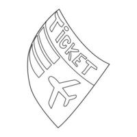 Flugticket-Symbol, Umrissstil vektor