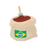 brasiliansk kaffe ikon, tecknad serie stil vektor