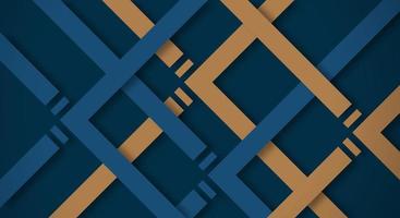 abstrakter dunkelblauer 3d-hintergrund mit goldenen linien papierschnittstil strukturiert. verwendbar für dekoratives Weblayout, Poster, Banner, Unternehmensbroschüre und Seminarvorlagendesign vektor