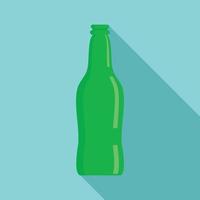 glas öl flaska ikon, platt stil vektor