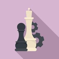 schack logik redskap ikon, platt stil vektor