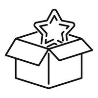 Startup-Geschenkbox-Symbol, Umrissstil vektor