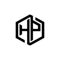 hp brev logotyp design i illustration. vektor logotyp, kalligrafi mönster för logotyp, affisch, inbjudan, etc.