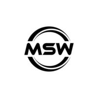 Msw-Brief-Logo-Design in Abbildung. Vektorlogo, Kalligrafie-Designs für Logo, Poster, Einladung usw. vektor