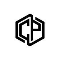 CP-Brief-Logo-Design in Abbildung. Vektorlogo, Kalligrafie-Designs für Logo, Poster, Einladung usw. vektor