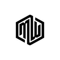 MW-Brief-Logo-Design in Abbildung. Vektorlogo, Kalligrafie-Designs für Logo, Poster, Einladung usw. vektor