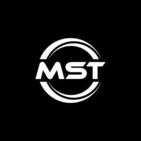 mst brev logotyp design i illustration. vektor logotyp, kalligrafi mönster för logotyp, affisch, inbjudan, etc.