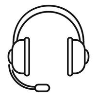 Kunden-Headset-Symbol, Umrissstil vektor