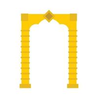 gelbes Bogensymbol, flacher Stil vektor