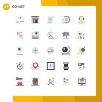 uppsättning av 25 modern ui ikoner symboler tecken för Kontakt Centrum sida ring upp amerikan redigerbar vektor design element