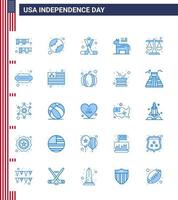 uppsättning av 25 USA dag ikoner amerikan symboler oberoende dag tecken för symbol amerikan förenad åsna amerikan redigerbar USA dag vektor design element