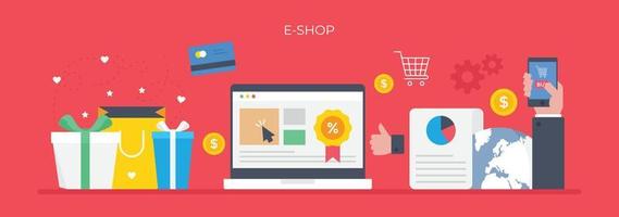 trendiger E-Shop vektor