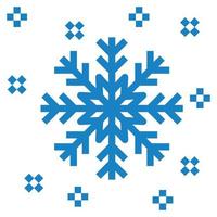 Schneeflocke-Symbol Linie blaue Farbe. vektor