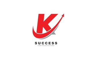 k-Logo-Geschäft für Markenunternehmen. Pfeilschablonen-Vektorillustration für Ihre Marke. vektor