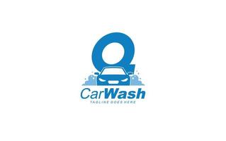 q Logo Carwash für Identität. Auto-Vorlagenvektorillustration für Ihre Marke. vektor