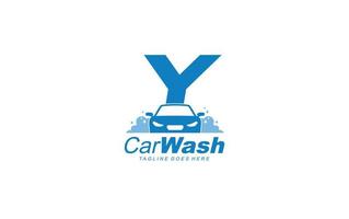 y-Logo Carwash für Identität. Auto-Vorlagenvektorillustration für Ihre Marke. vektor