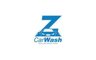 z Logo Carwash für Identität. Auto-Vorlagenvektorillustration für Ihre Marke. vektor