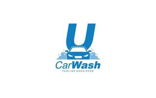 u-Logo Carwash für Identität. Auto-Vorlagenvektorillustration für Ihre Marke. vektor