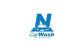 n Logo Carwash für Identität. Auto-Vorlagenvektorillustration für Ihre Marke. vektor