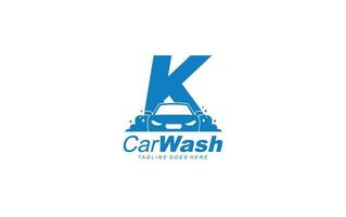 k-Logo-Waschanlage für Identität. Auto-Vorlagenvektorillustration für Ihre Marke. vektor