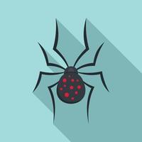 Spinnensymbol, flacher Stil vektor