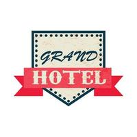 Grand Hotel-Ikone im Vintage-Stil vektor