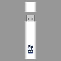 weißes USB-Flash-Speichersymbol, realistischer Stil vektor