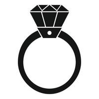 guld diamant ringa ikon, enkel stil vektor