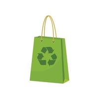 Grünbuch-Einkaufstasche mit Recycling-Symbol vektor