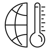 globales Öko-Warm-Symbol, Umrissstil vektor