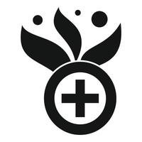 Symbol für medizinische Öko-Kräuter, einfacher Stil vektor