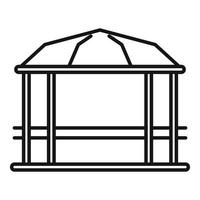 paviljong lusthus ikon, översikt stil vektor
