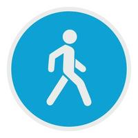 Walking Man-Symbol, flacher Stil. vektor