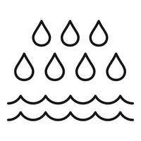 Symbol für Regenfluten, Umrissstil vektor