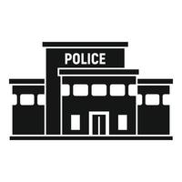 polis station byggnad ikon, enkel stil vektor