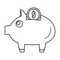 Sparschwein-Symbol, Umrissstil vektor