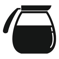 glas varm kaffe pott ikon, enkel stil vektor
