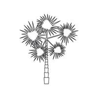 stachelige tropische Palmen-Ikone, Outline-Stil vektor