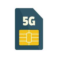 5g-Telefonkartensymbol, flacher Stil vektor