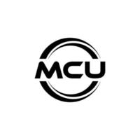 mcu brev logotyp design i illustration. vektor logotyp, kalligrafi mönster för logotyp, affisch, inbjudan, etc.