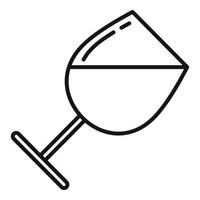 Halbes Weinglas-Symbol, Umrissstil vektor