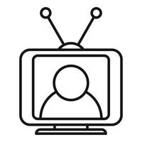 Lautsprecher-TV-Set-Symbol, Umrissstil vektor