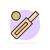 Australien Ballschläger Cricket Sport abstrakte Kreis Hintergrund flache Farbe Symbol vektor