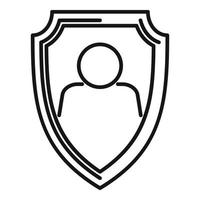 Persönliches Schutzschild-Symbol, Umrissstil vektor