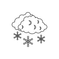 Wolken und Schnee-Symbol, Umrissstil vektor
