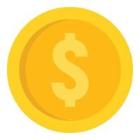 dollar mynt ikon, platt stil vektor