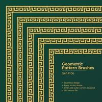 uppsättning av geometrisk mönster borstar grekisk gränser design vektor