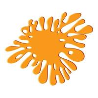 Orangefarbenes Kaugummi-Splash-Symbol im Cartoon-Stil vektor